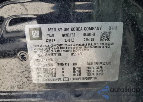 2019 Buick Encore Preferred z USA, uszkodzony, nr VIN KL4CJASBXKB711396